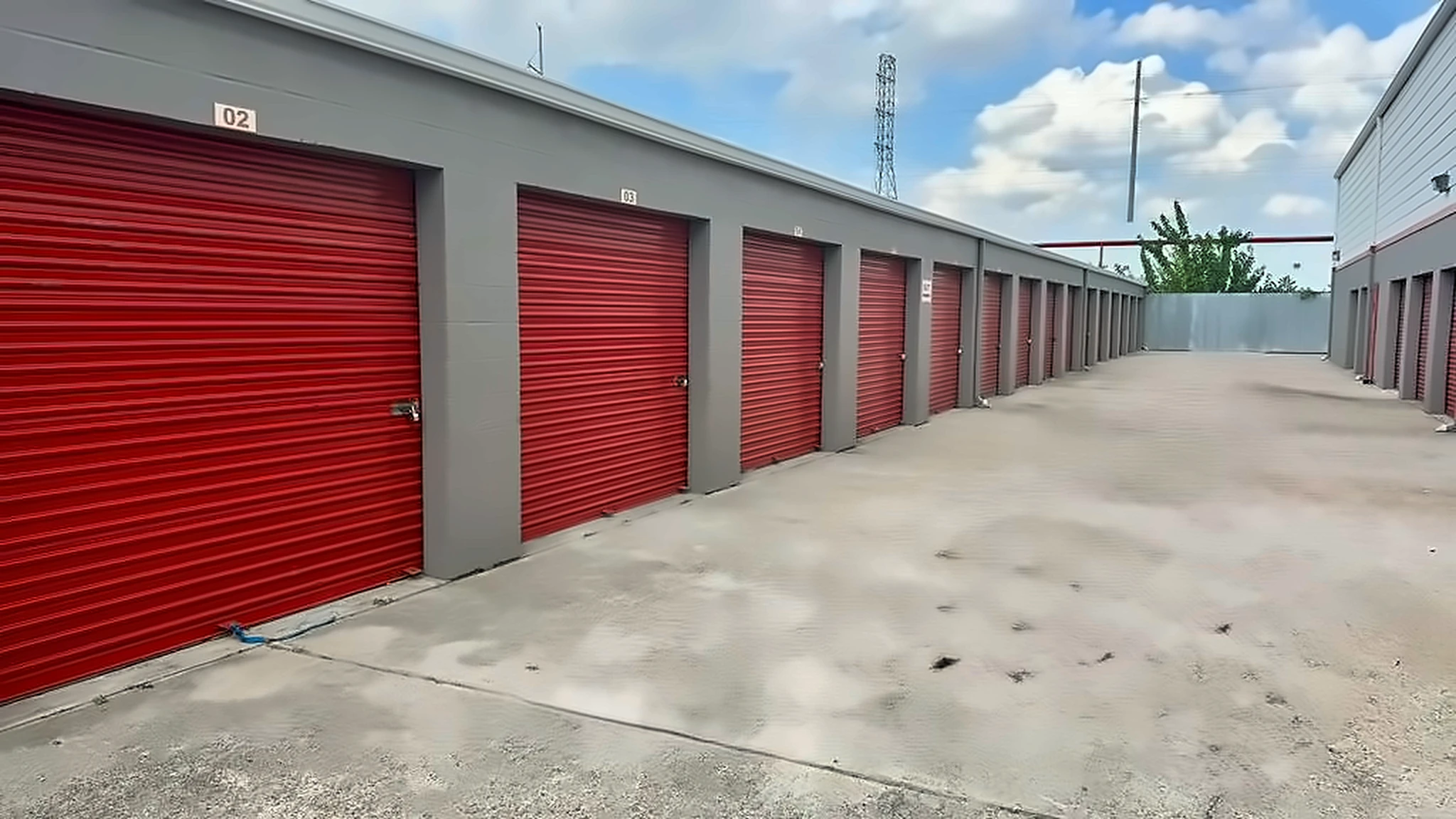 Sherwood storage units with spacious parking area